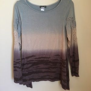 Long sleeve ombré tee